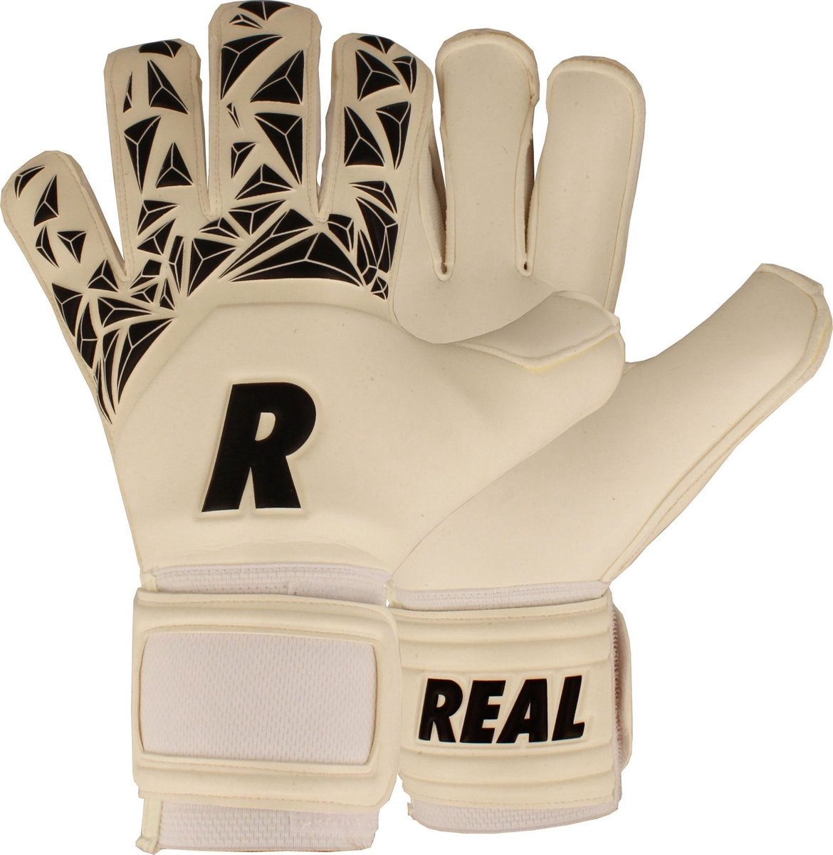 1170x1200-50 Real Classico Pro Keepershandschoenen Heren - Wit / Zwart | Maat: 10 - Afbeelding 1