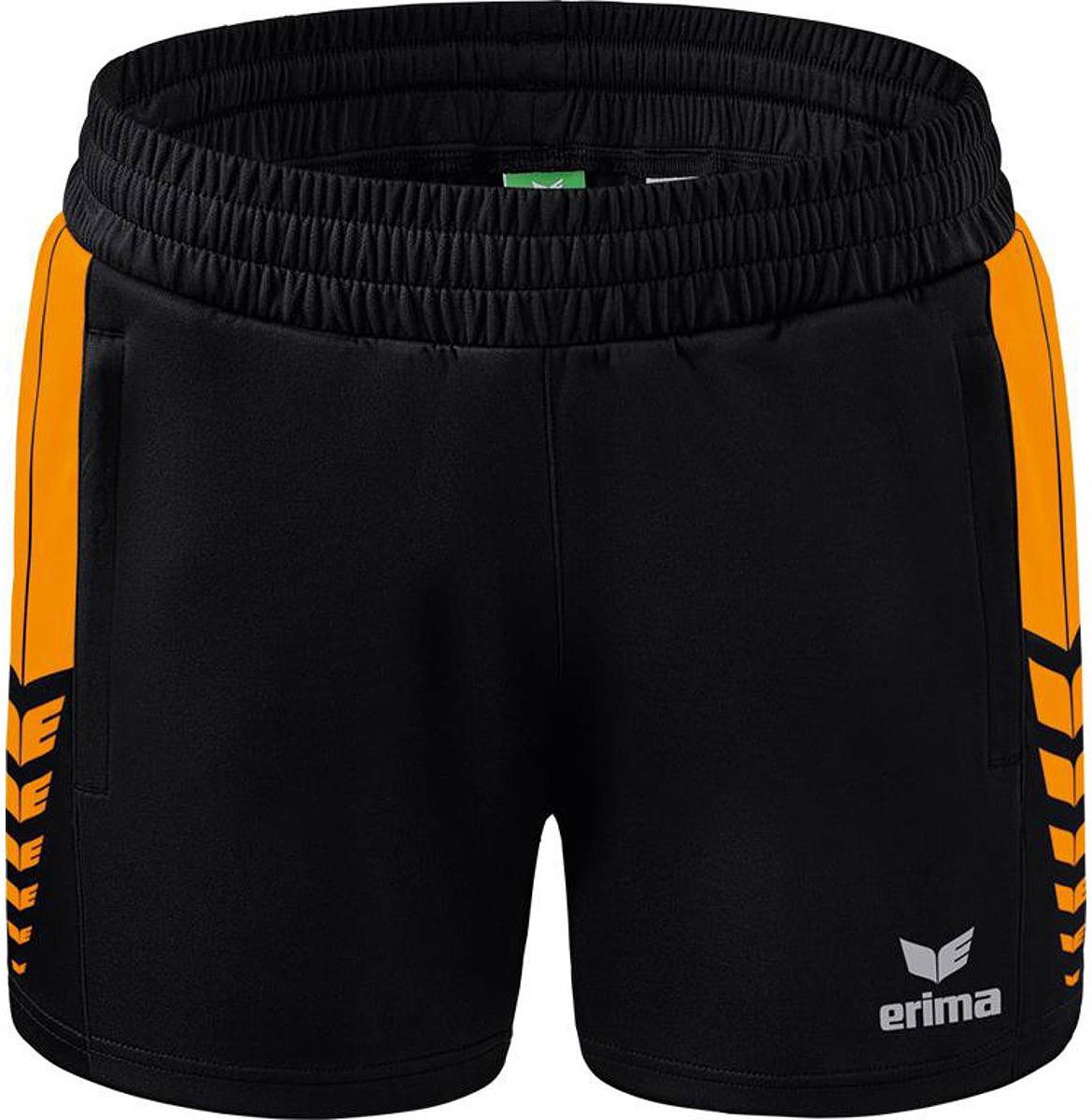 1170x1200-8 Erima Six Wings Worker Short Kinderen - Zwart / New Orange | Maat: 152 - Afbeelding 1