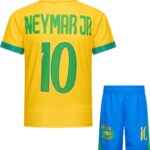Neymar Brazilië Thuis Tenue | Voetbalshirt + Broek Set | EK/WK voetbaltenue - Maat: 152