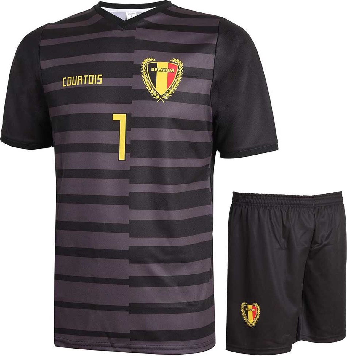 1171x1200-3 Belgie Keeperstenue Courtois - Voetbal Tenue Kinderen - Shirt en Broekje - Jongens en Meisjes - Volwassenen - Heren en Dames - Maat L - Afbeelding 1