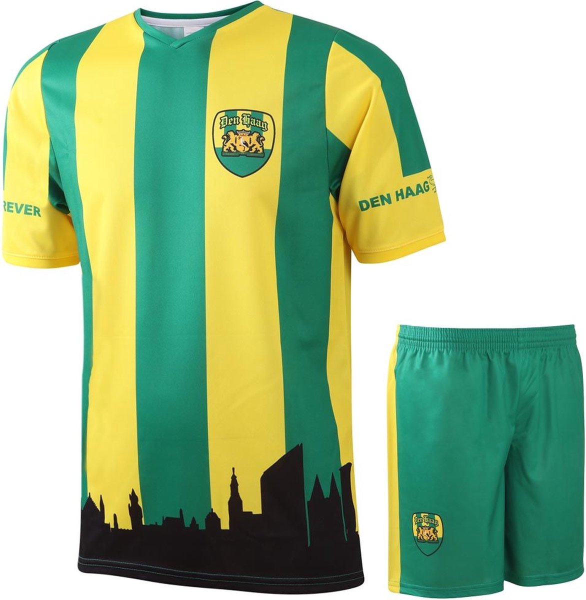 1172x1200-21 Den Haag Voetbaltenue Eigen Naam - Voetbal Tenue Kinderen - Shirt en Broekje - Jongens en Meisjes - Volwassenen - Heren en Dames - Maat XL - Afbeelding 1
