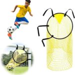 Verstelbaar Voetbal Doel met Net en Tas - Ideaal voor Trainingsdoeleinden, Schietnauwkeurigheid en Doelgerichtheid - 45 x 60 cm Geel