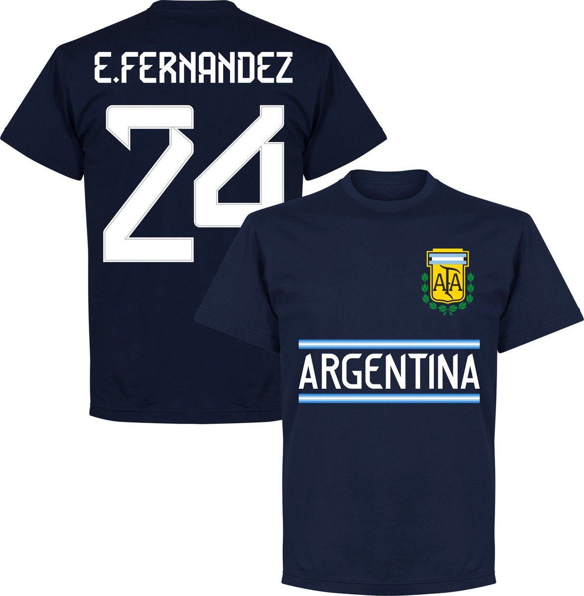 1175x1200-2 Argentinië E. Fernandez 24 Team T-Shirt - Navy - 4XL - Afbeelding 1
