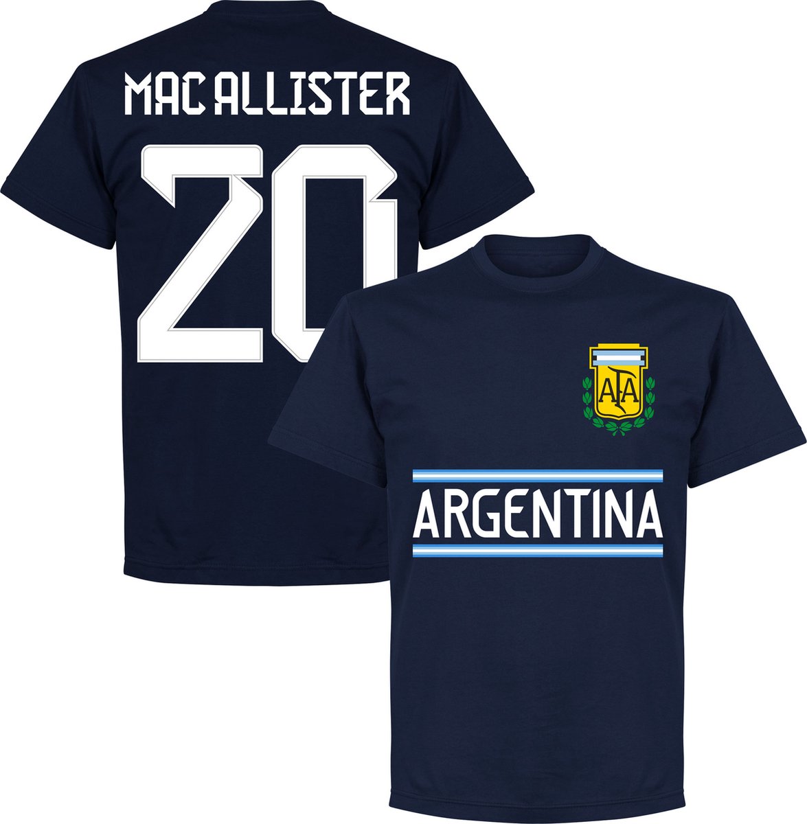 1175x1200-20 Argentinië Mac Allister 20 Team T-Shirt - Navy - XXL - Afbeelding 1