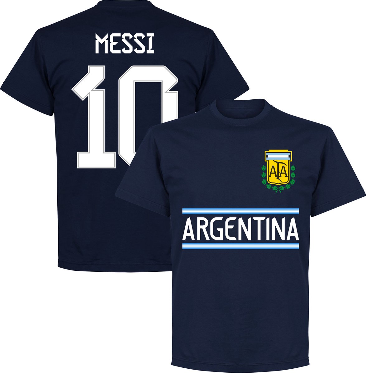 1175x1200-35 Argentinië Messi 10 Team T-Shirt - Navy - S - Afbeelding 1