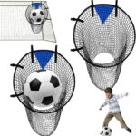 2 Stuks Voetbaldoel Net, 58 x 65 cm Voetbaldoel met Frame, Ideaal voor Training en Spelletjes