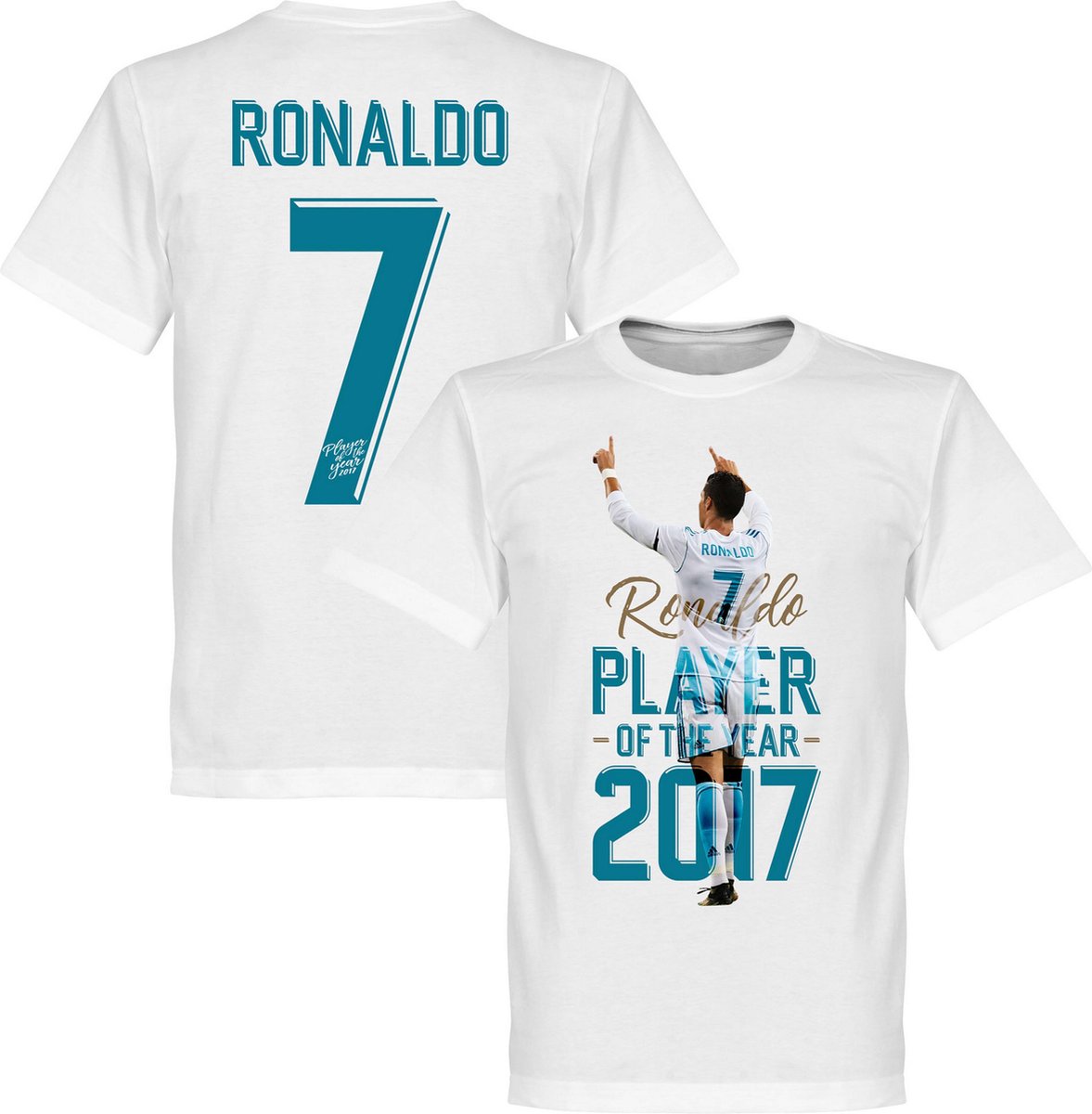 1177x1200 Ronaldo Player Of The Year 2017 T-Shirt - Kinderen - 116 - Afbeelding 1