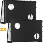 2-delige tuinvoetbalgoal 240 x 160 x 86 cm gegalvaniseerd stalen frame en PE-net