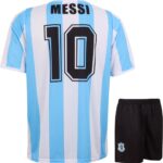 Messi Argentinie Voetbaltenue - Voetbal Tenue Kinderen - Shirt en Broekje - Jongens en Meisjes - Volwassenen - Heren en Dames - Maat 152