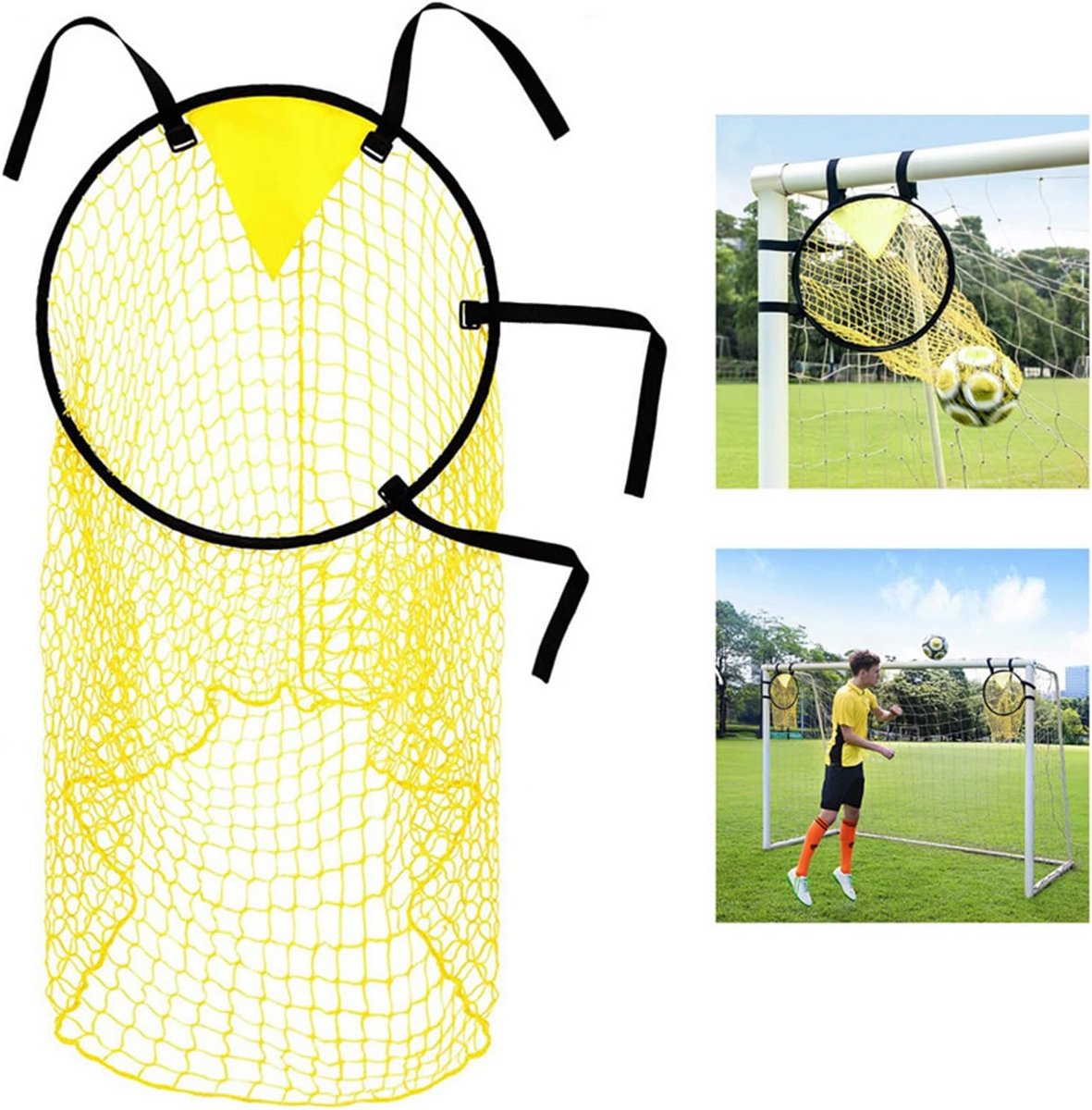 1181x1200-11 Opvouwbaar Voetbal Trainingsnet met Doelschoten Display - 45x60 cm Geel - Afbeelding 1