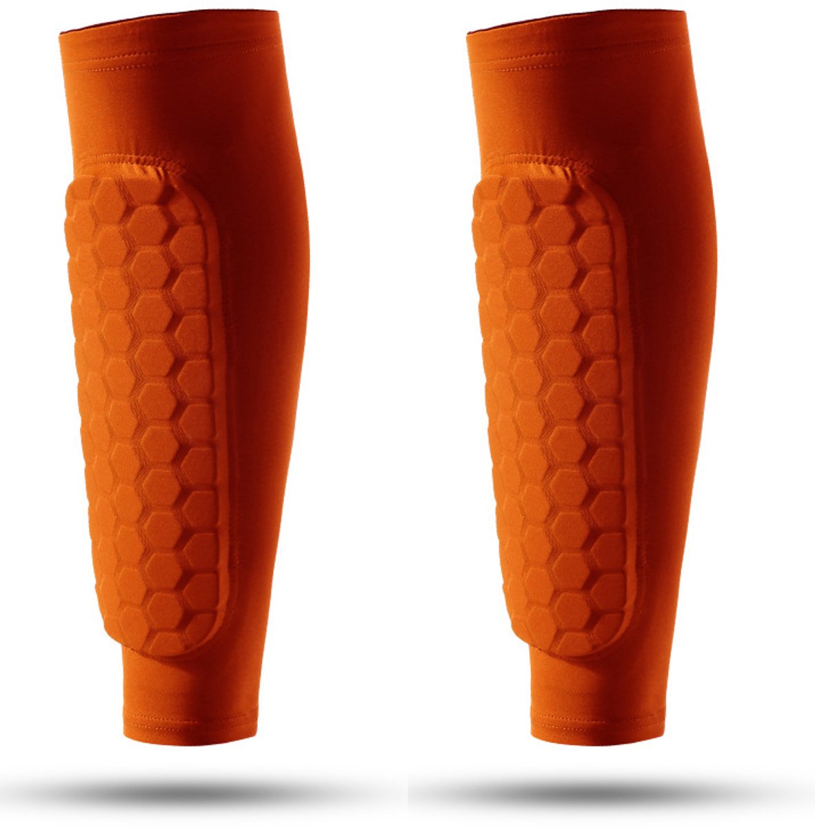1182x1200-21 Scheenbeschermers voor voetbal - Scheenbeschermers voor ski's - Lichtgewicht kuitbescherming - Maat L - oranje-Een paar - Afbeelding 1