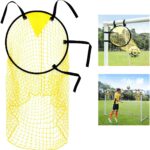 Voetbaldoelnet - Voetbaldoeldoel - Diameter voetbaldoel 45 cm - Oefenuitrusting voor schietnauwkeurigheidstraining - Geel
