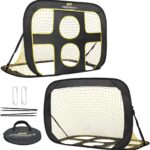 PodiuMax Inklapbaar 2-in-1 Pop-Up Voetbaldoel - Kinderen - 8 Grondankers - Met Draagtas - 120 x 120 x 80 CM