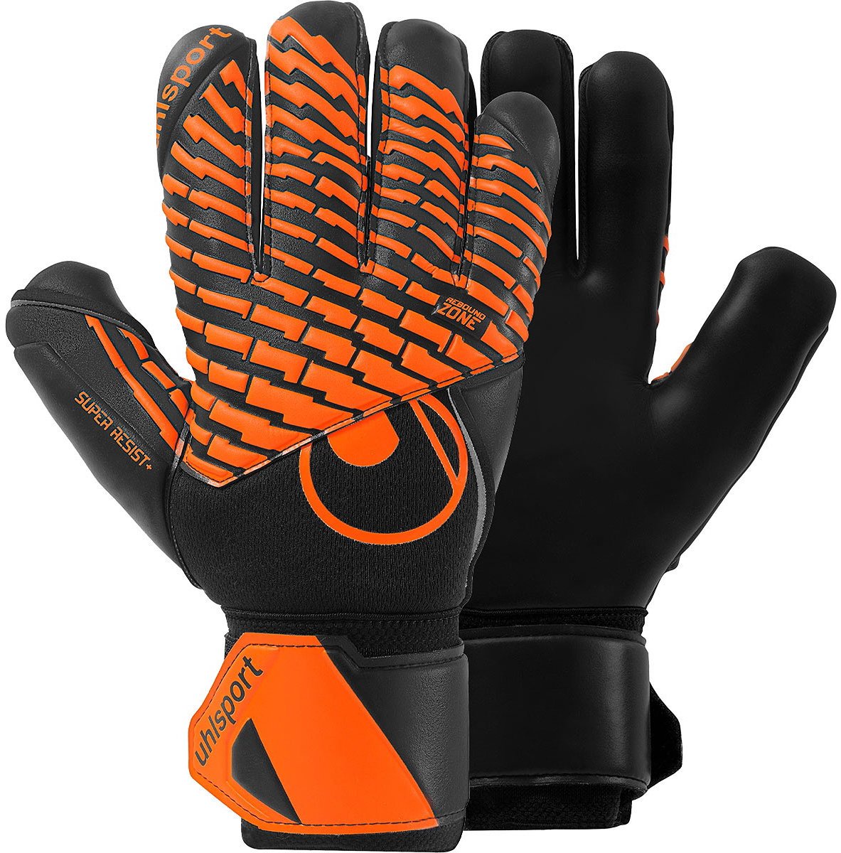 1183x1200-32 Uhlsport Fm Super Resist+ Hn Keepershandschoenen - Zwart / Fluo Oranje | Maat: 9.5 - Afbeelding 1