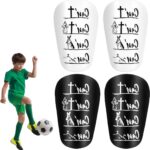 2 Pairs Kinderen Voetbal Scheenbeschermers, Lichtgewicht en Comfortabele Bescherming voor Jongens en Meisjes, Ideaal voor Sport en Training