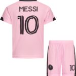 Messi Miami Voetbalshirt en Broekje Voetbaltenue Roze Thuis - Maat 116