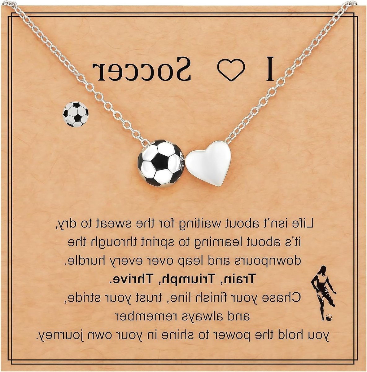 1185x1200-9 Sierlijke Voetbal Ketting voor Meisjes en Vrouwen, Hart Pendant, Sportaccessoires en Cadeaus voor Verjaardag en Kerst, Perfect voor Tieners en Jongvolwassenen - Afbeelding 1