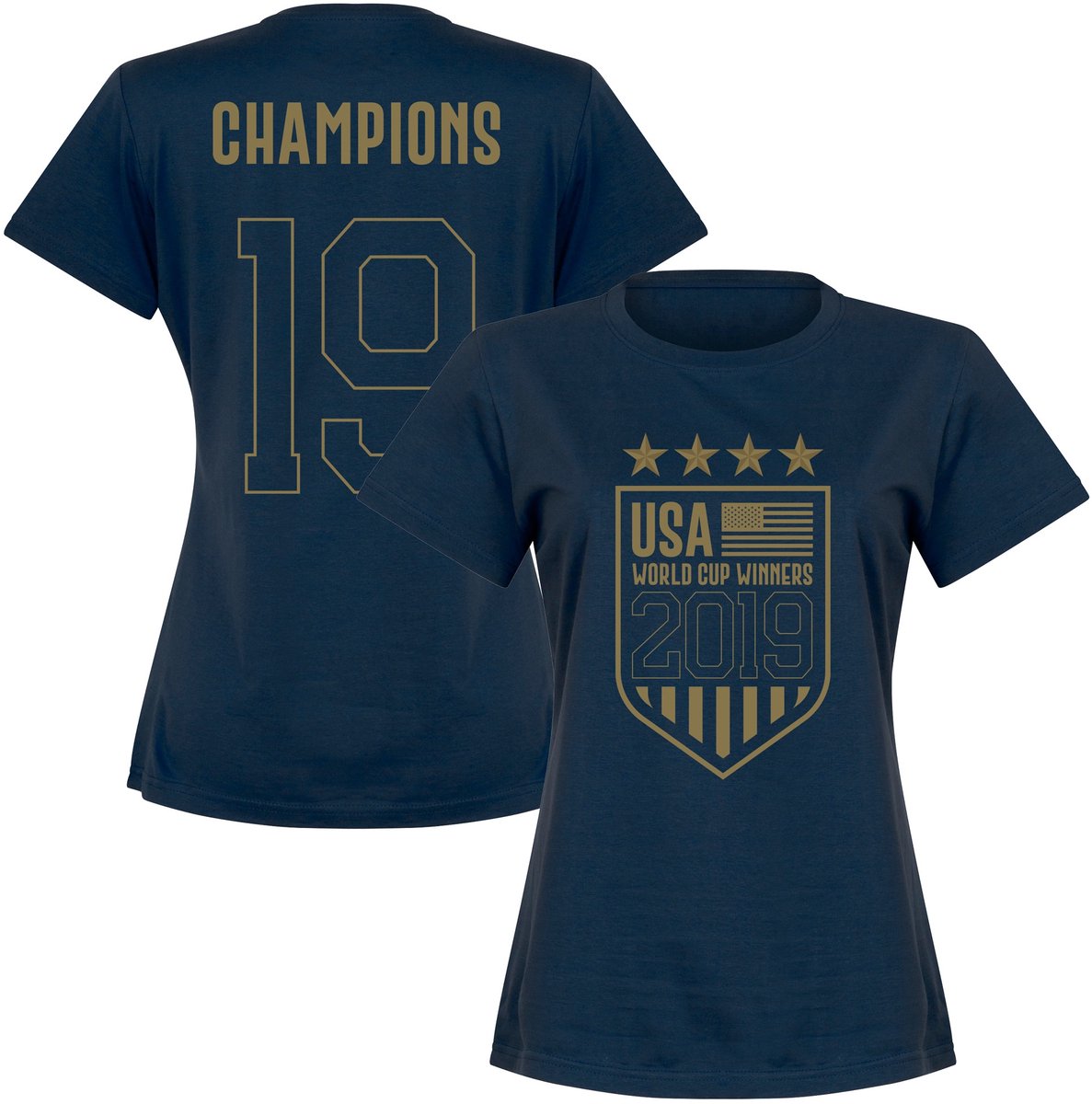 1187x1200-2 Verenigde Staten WK Winnaars 2019 T-Shirt - Navy - S - Afbeelding 1