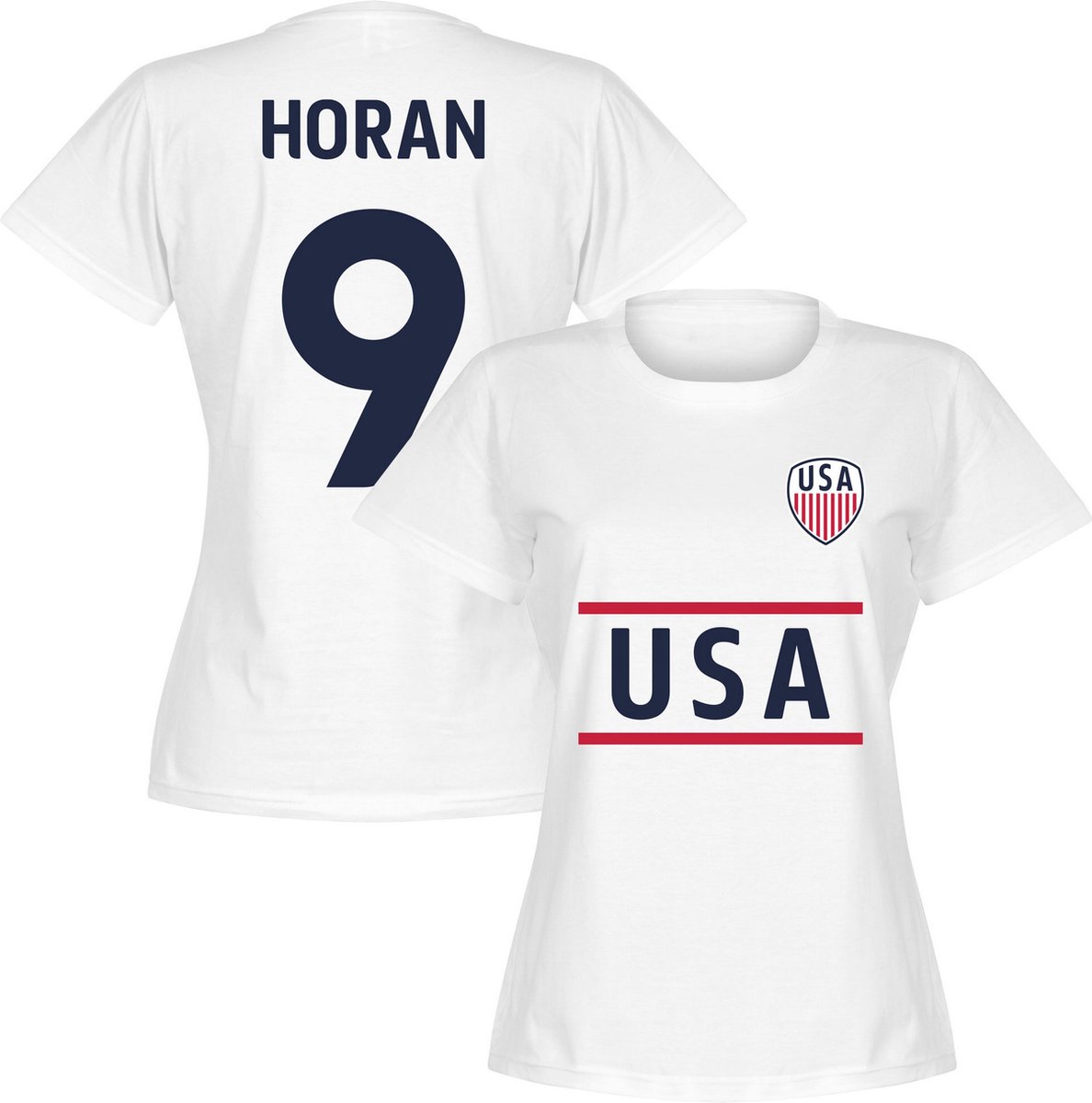 1188x1200-14 Verenigde Staten Horan 9 Team Dames T-Shirt - Wit - XL - Afbeelding 1