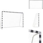 vidaXL Voetbalgoal - Voetbalgoals - Voetbaldoel - Voetbaldoelen - Voetbaldoel 300x200x90 cm metaal zwart en wit