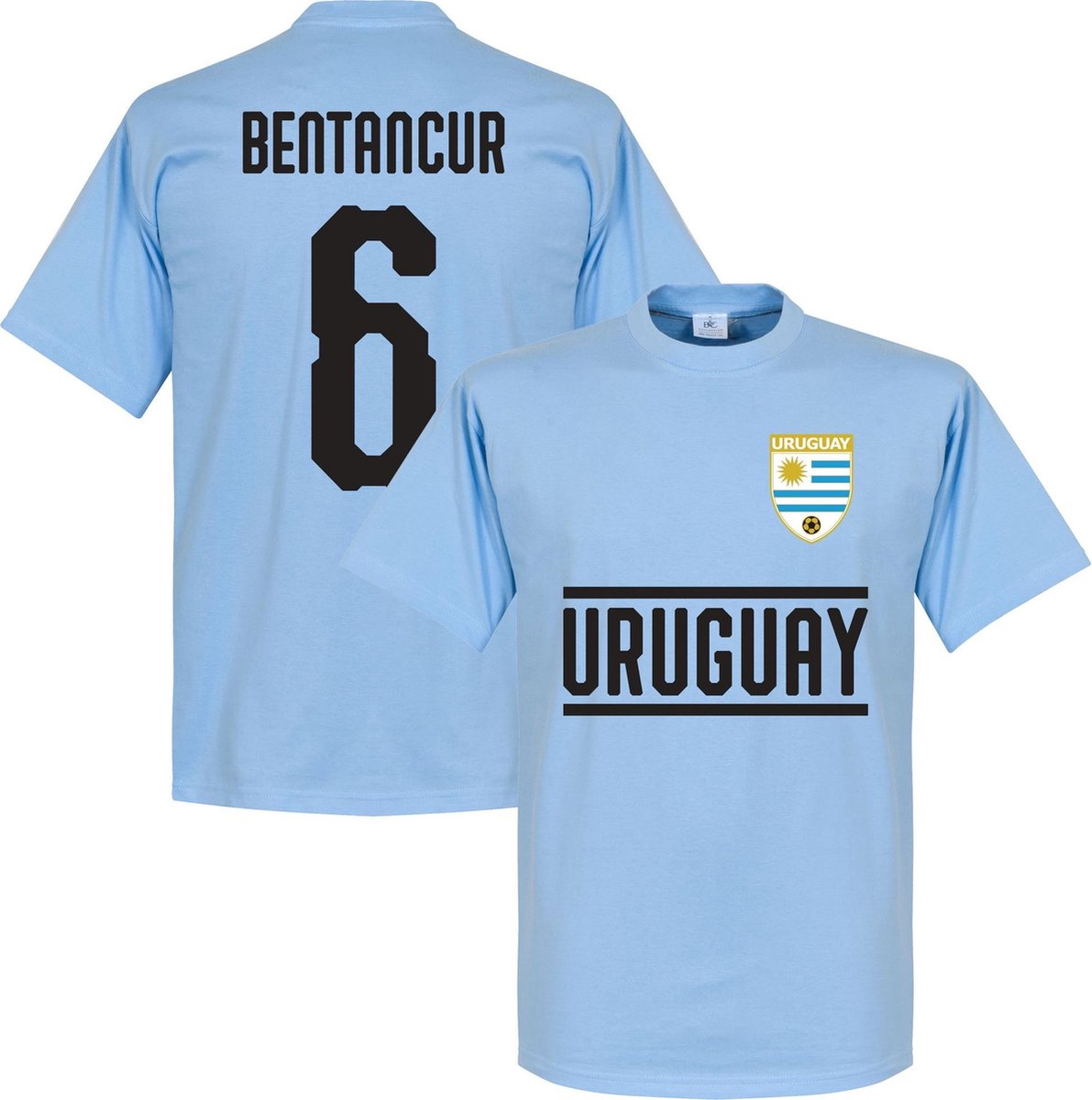 1191x1200-19 Uruguay Bentancur 6 Team T-Shirt - Lichtblauw - XXL - Afbeelding 1
