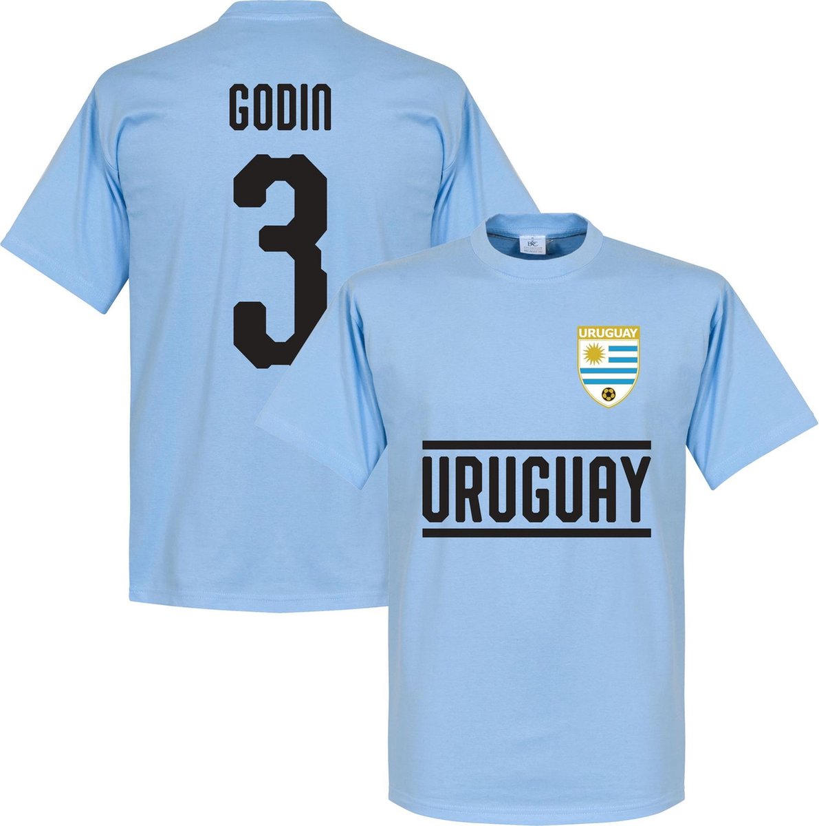 1191x1200-22 Uruguay Godin 3 Team T-Shirt - Lichtblauw - L - Afbeelding 1