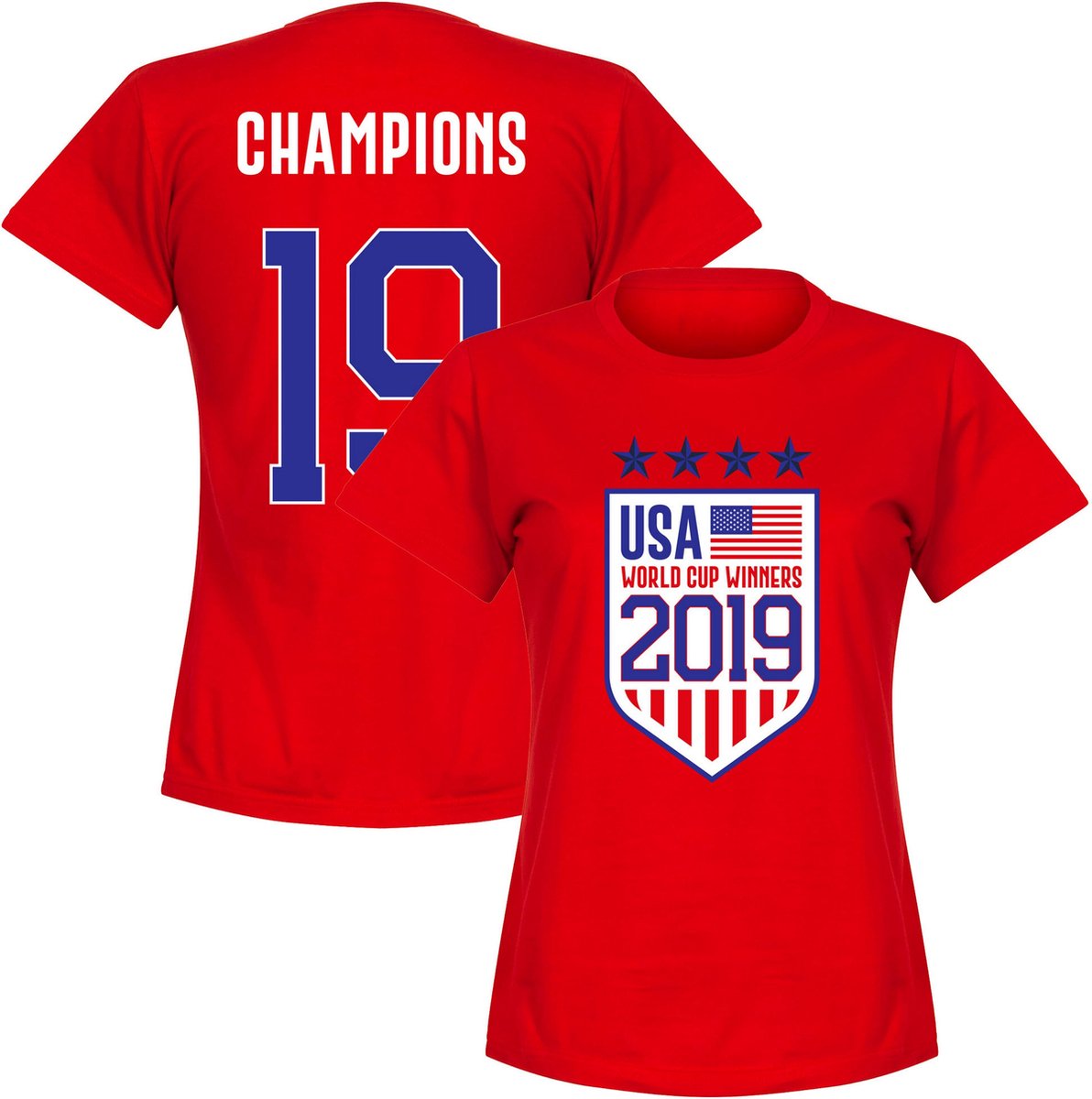 1192x1200-30 Verenigde Staten WK Winnaars 2019 T-Shirt - Rood - M - Afbeelding 1