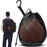 EXCITAT Mesh Bag - Basketbaltas - Draagbaar - Opvouwbaar - Trekkoord - Geschikt voor basketbal, voetbal, tennis, kinderen, volwassenen