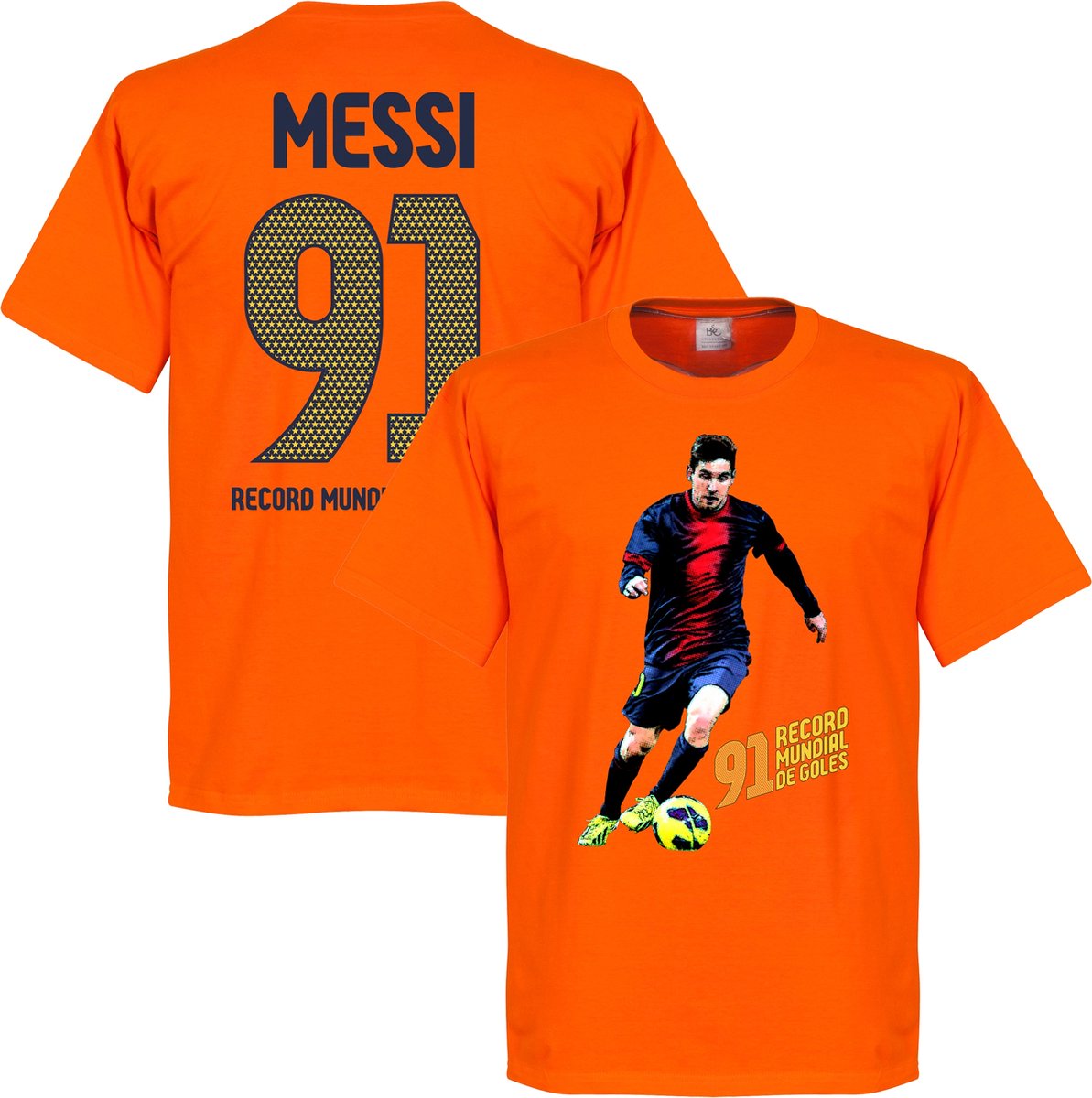 1193x1200-39 Messi 91 World Record Goals T-shirt - Oranje - 4XL - Afbeelding 1