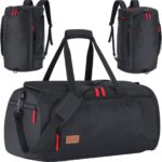 VVGoods - Grote sporttas voor weekend reizen met schoenenvak, zwart, modern design, 55.9 x 35.5 x 20.3 cm.