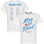 Frankrijk Allez Les Bleus WK 2018 Selectie T-Shirt - Wit - S