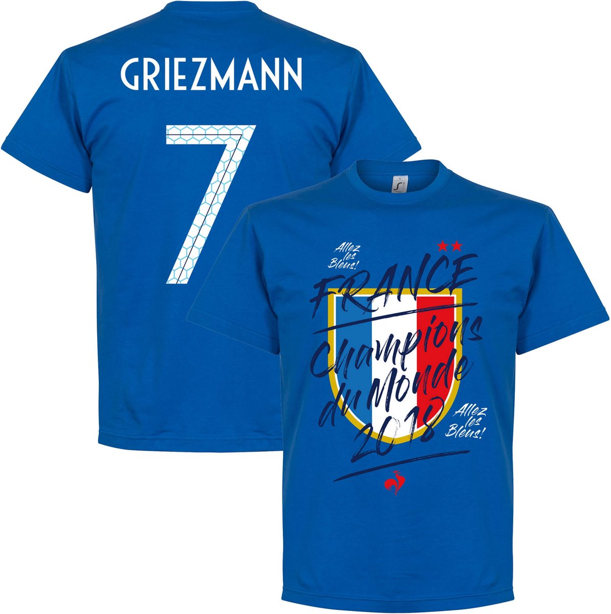 1194x1200-22 Frankrijk Champion Du Monde Griezmann 7 T-Shirt - Blauw - XXXXL - Afbeelding 1