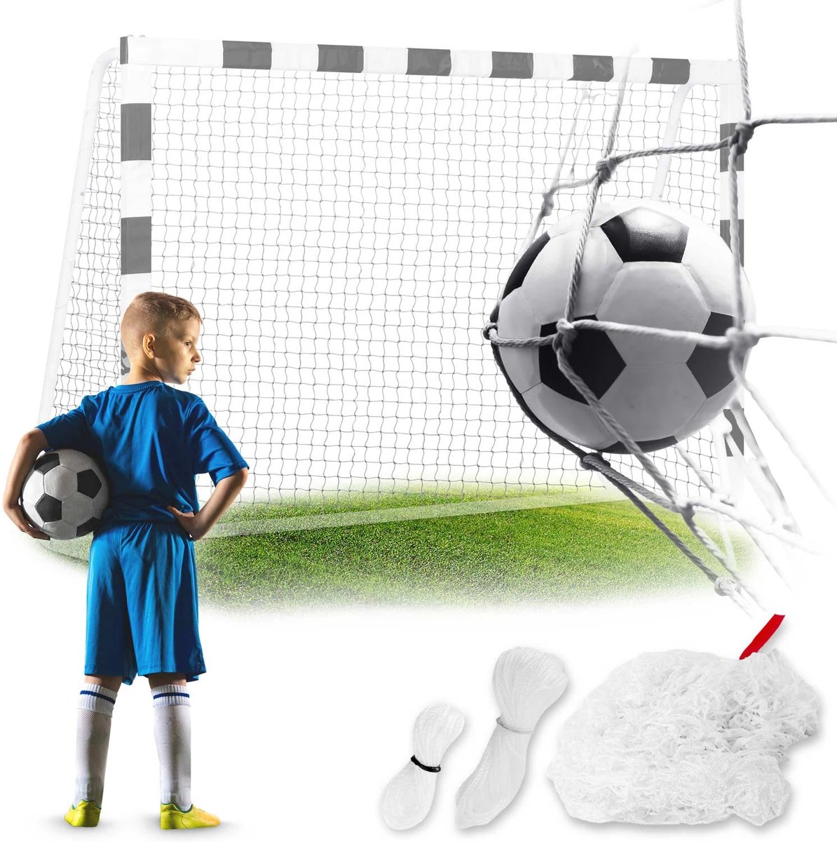 1194x1200-42 Voetbaldoel net voor doelen 215 x 150 x 90 cm Neo-Sport - Afbeelding 1