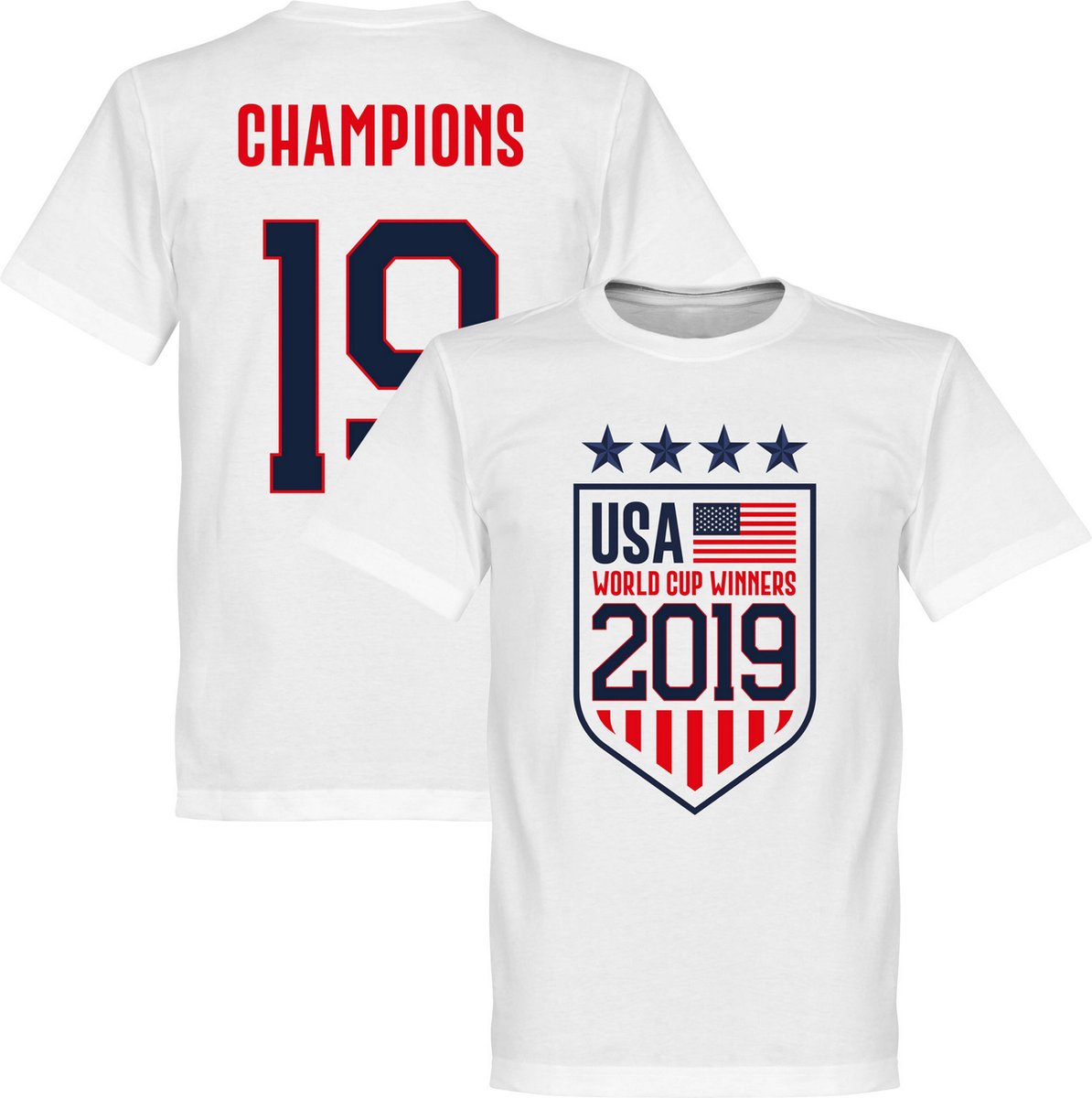 1194x1200-43 Verenigde Staten Winnaars WK 2019 T-Shirt - Wit - XXXXL - Afbeelding 1