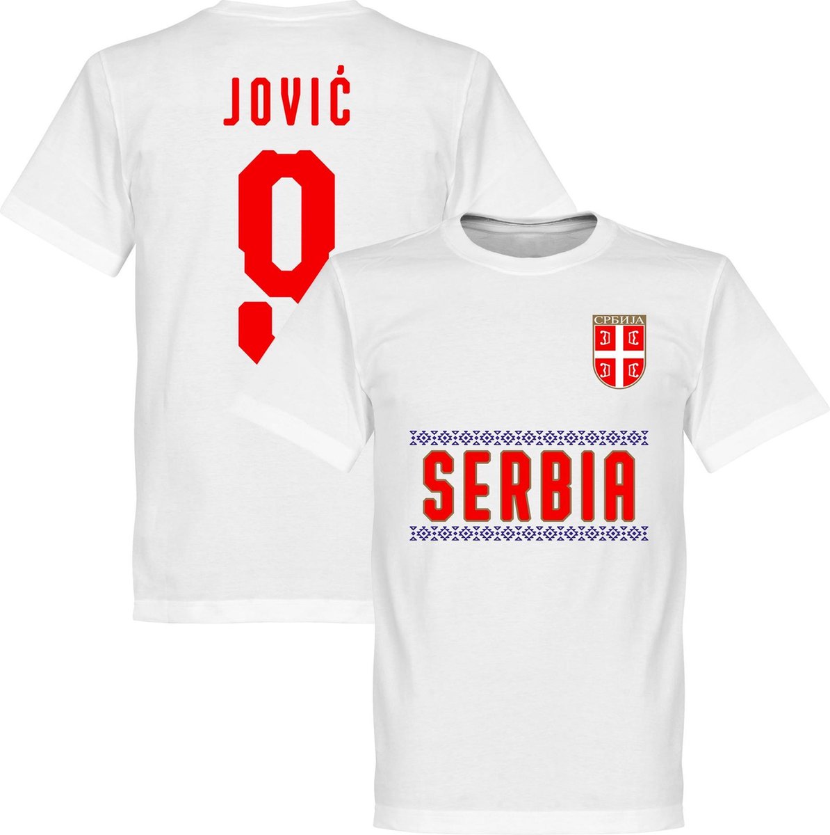 1194x1200-53 Servië Jovic 9 Team T-Shirt - Wit - XXXL - Afbeelding 1