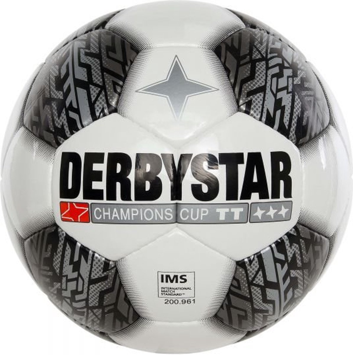 1195x1200-44 Derbystar Champions Cup zwart/wit Voetbal - Maat 5 - Afbeelding 1