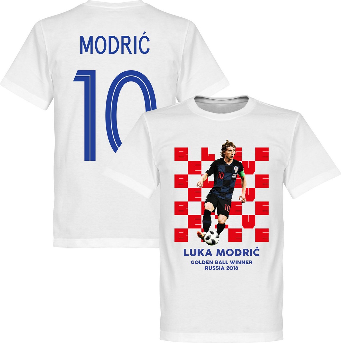 1195x1200-5 Kroatië Modric Golden Ball 2018 Winner T-Shirt - Kinderen - 92/98 - Afbeelding 1