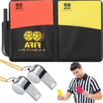 Scheidsrechterskaarten Set met Rode en Gele Kaarten, Fluit met Koord, Notitieblokken en Potlood voor Voetbal en Sportevenementen
