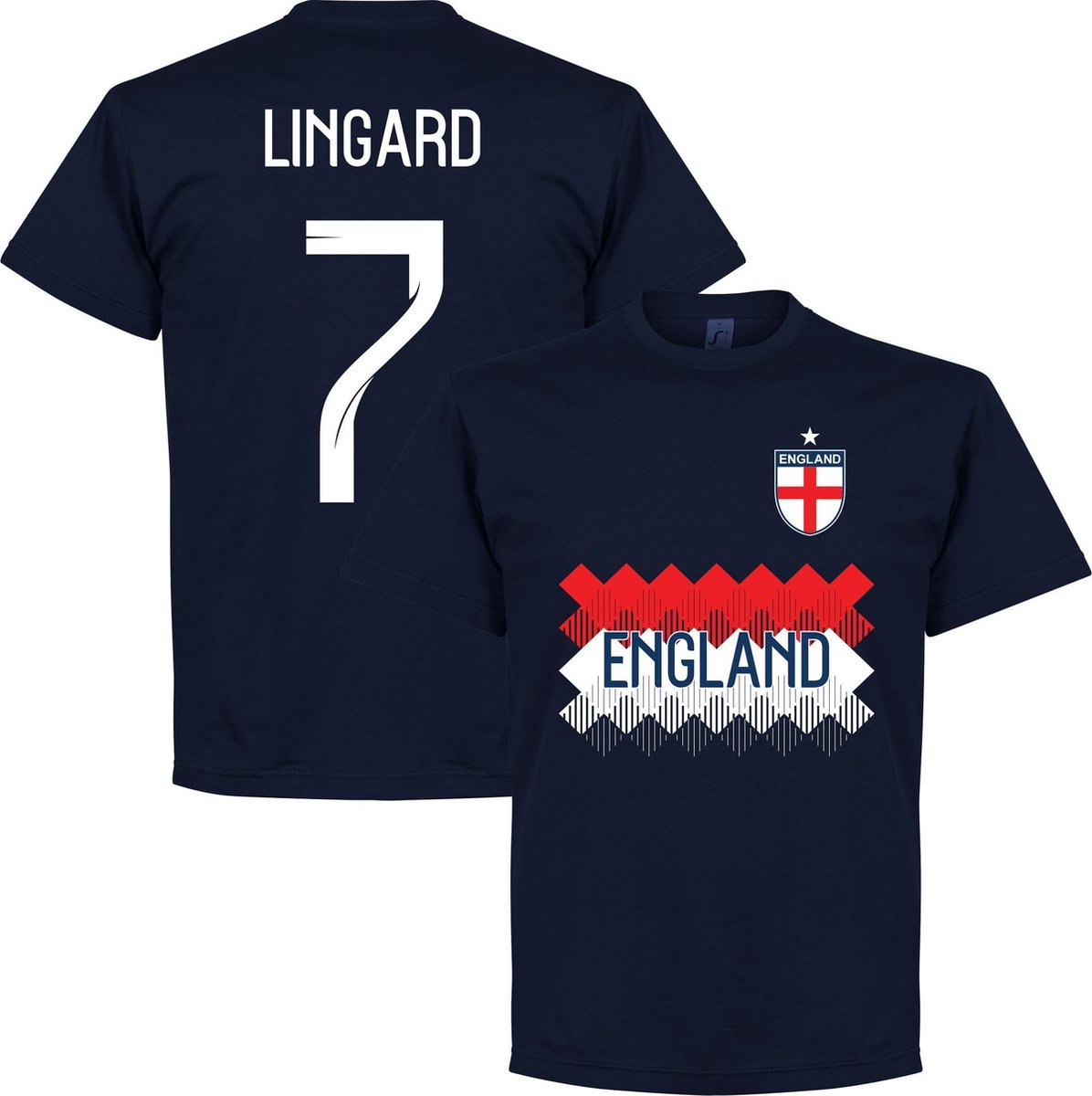 1196x1200-12 Engeland Lingard 7 Team T-Shirt - Navy - XXXXL - Afbeelding 1