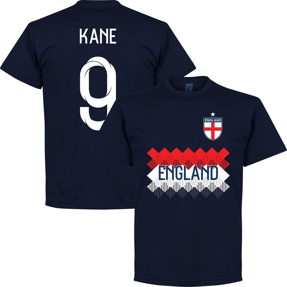 1196x1200-6 Engeland Kane 9 Team T-Shirt - Navy - XXXL - Afbeelding 1