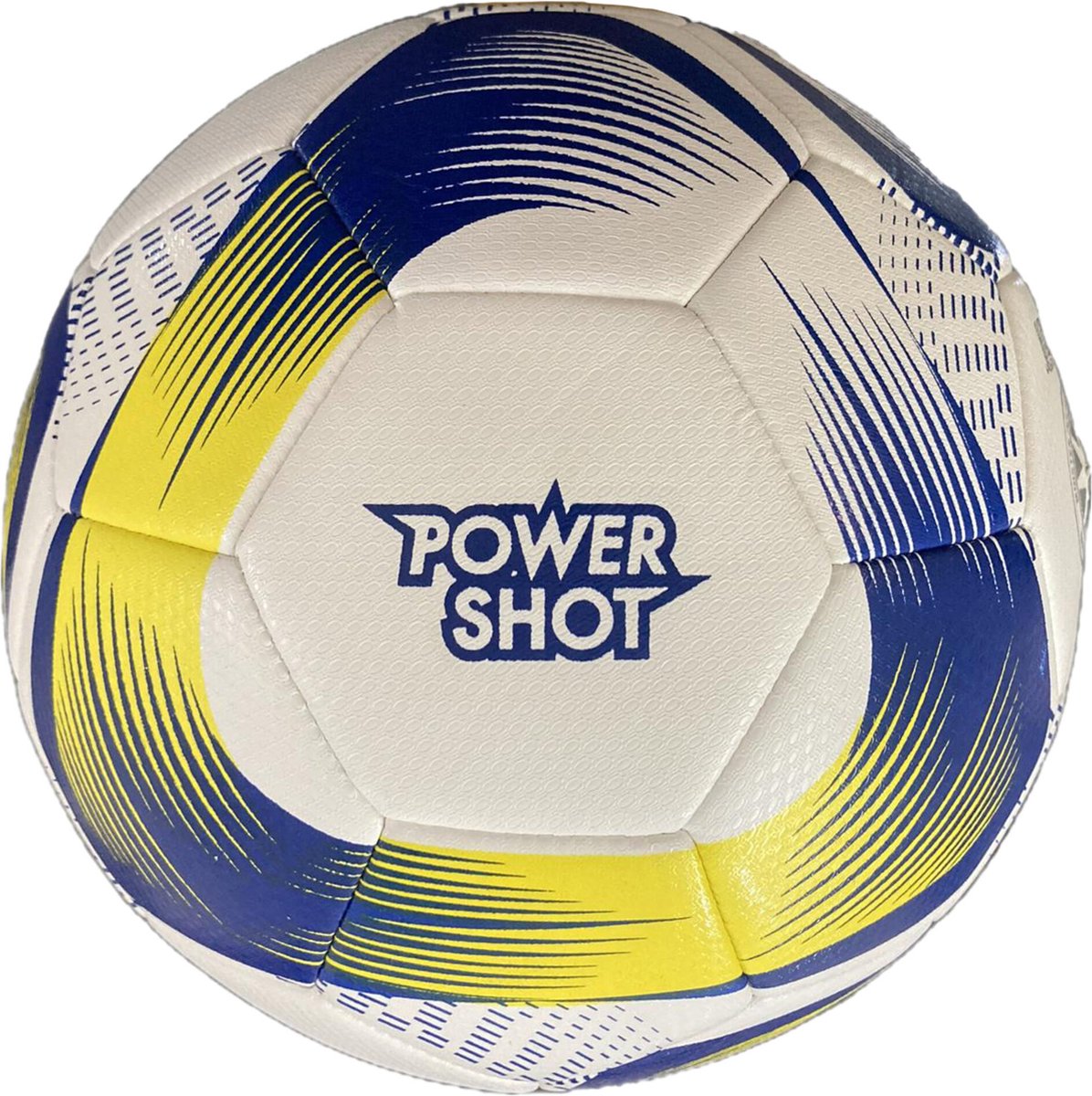 1196x1200-63 Geel met blauwe voetbal - maat 4 - Afbeelding 1