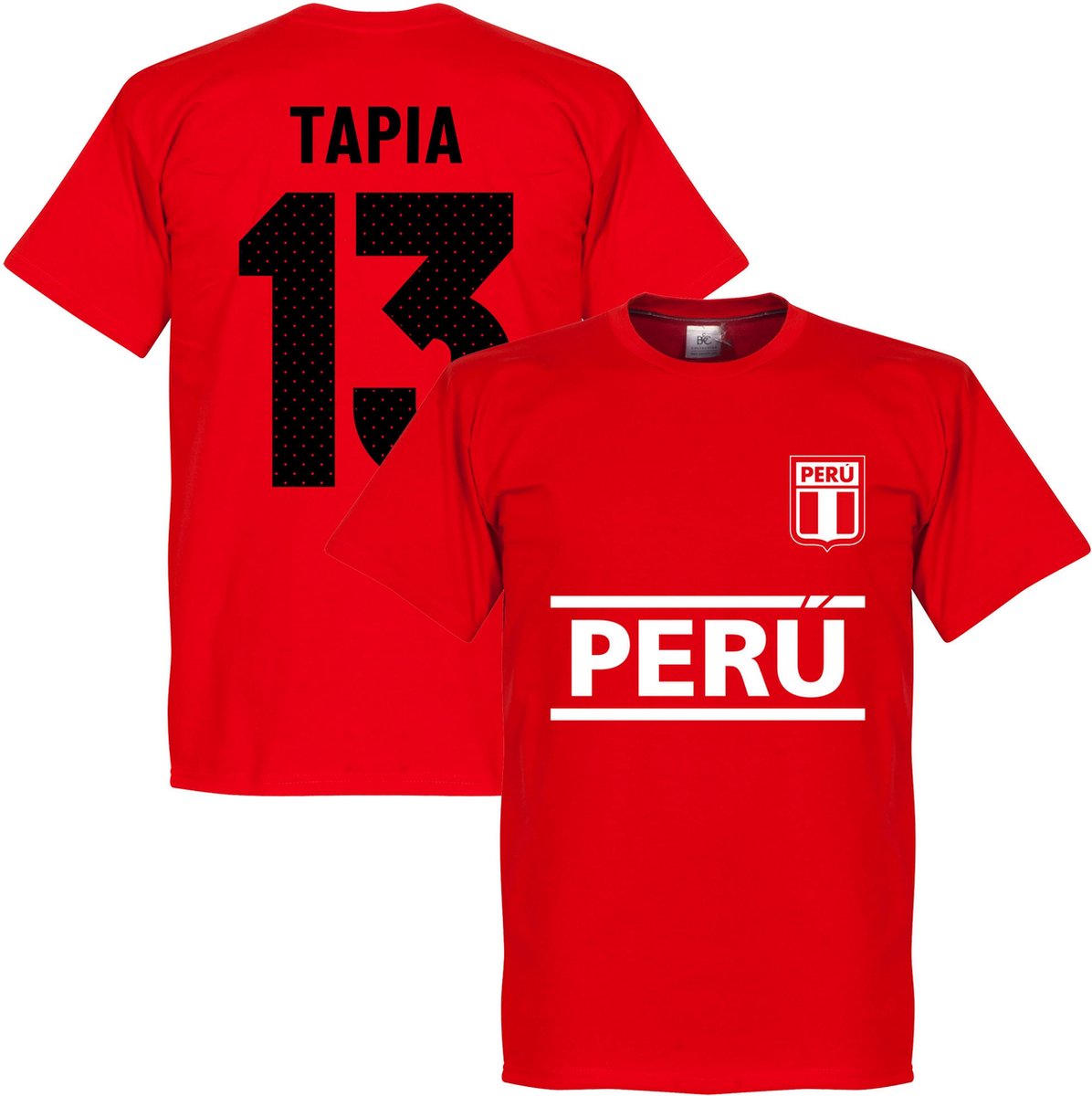 1196x1200-69 Peru Tapia 13 Team T-Shirt - Rood - XS - Afbeelding 1