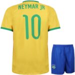 Neymar Brazilie Voetbaltenue - Voetbal Tenue Kinderen - Shirt en Broekje - Jongens en Meisjes - Volwassenen - Heren en Dames - Maat 128