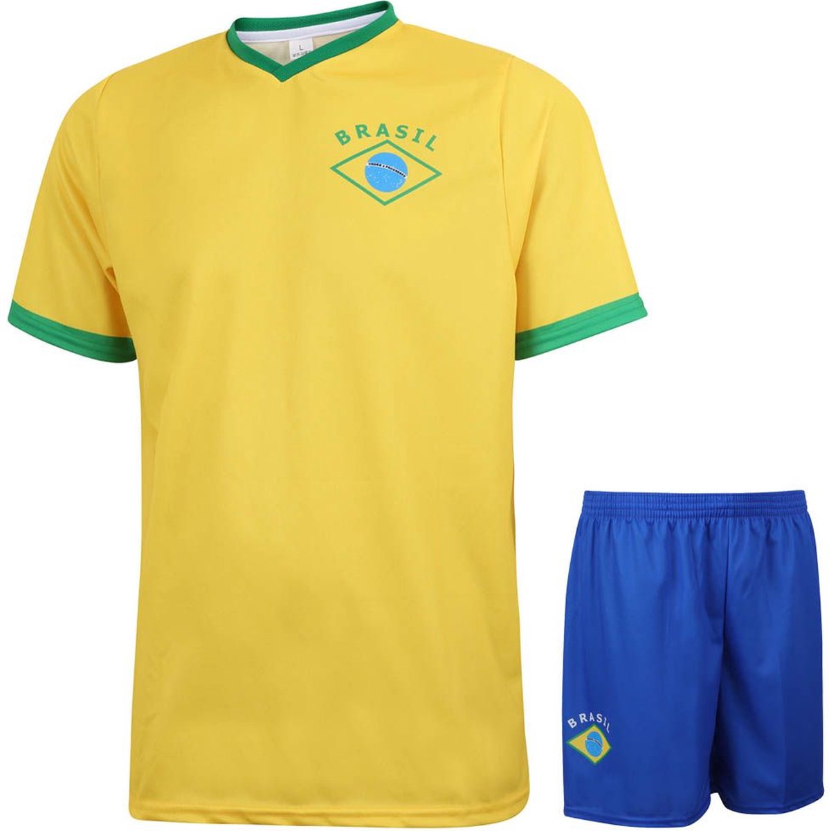 1198x1200-41 Brazilie Voetbaltenue - Voetbal Tenue Kinderen - Shirt en Broekje - Jongens en Meisjes - Volwassenen - Heren en Dames - Maat 140 - Afbeelding 1