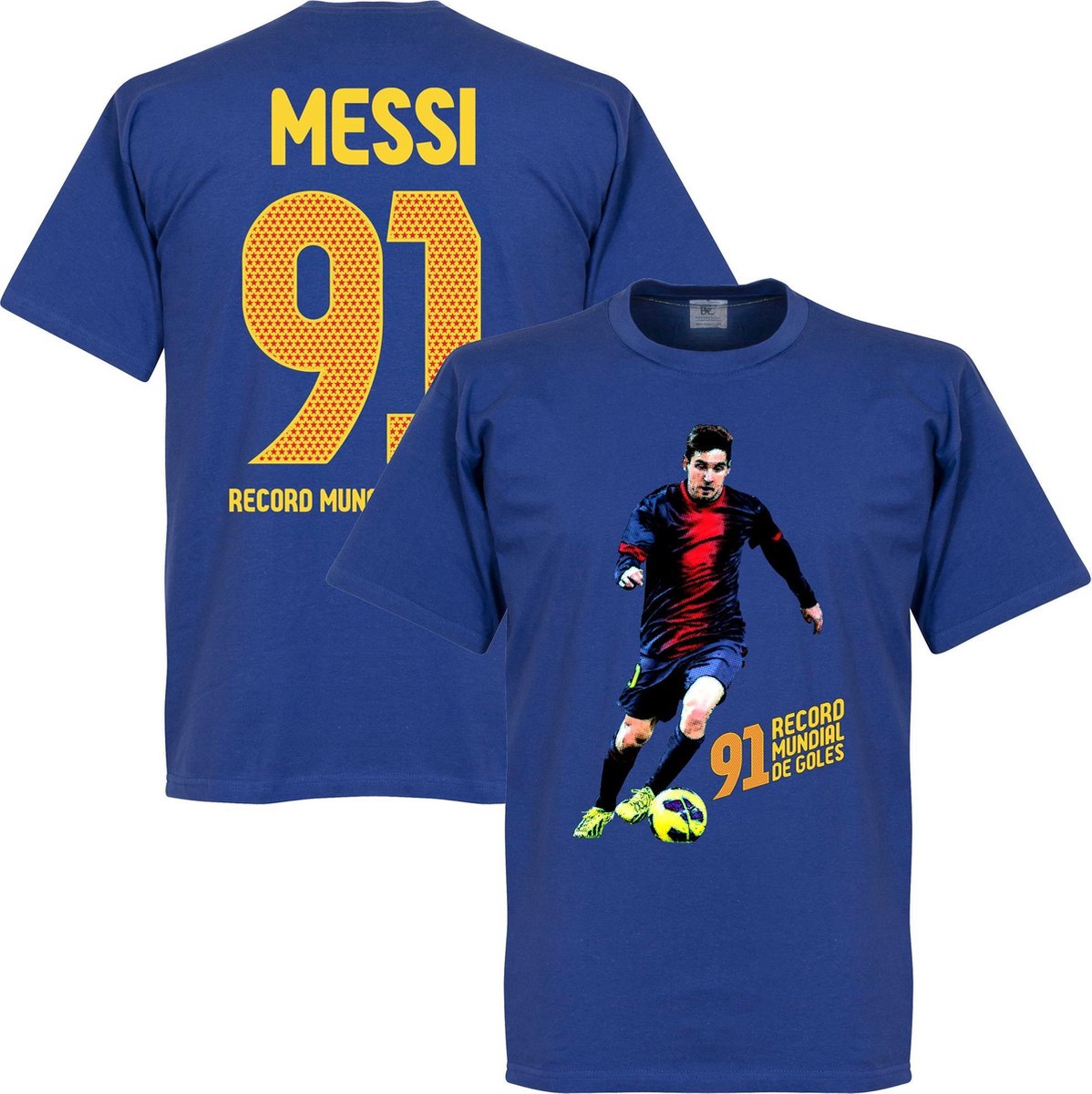 1198x1200-51 Messi 91 World Record Goals T-shirt - Blauw - XL - Afbeelding 1
