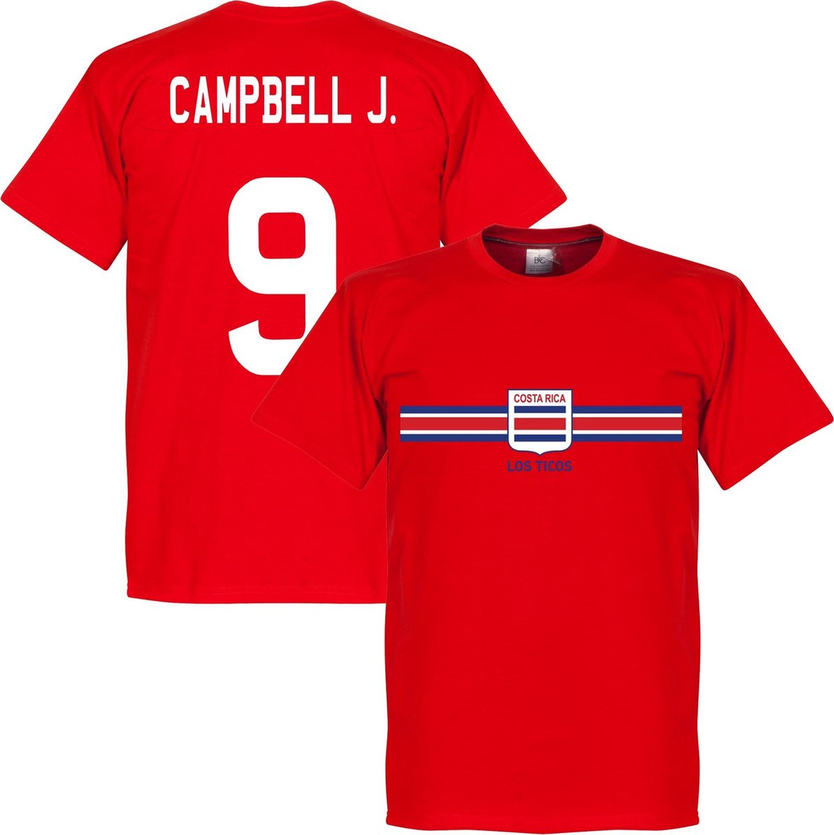 1199x1200-121 Costa Rica Campbell J. Team T-Shirt - Rood - S - Afbeelding 1