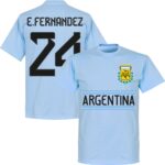 Argentinië E. Fernandez 24 Team T-Shirt - Lichtblauw - XXL