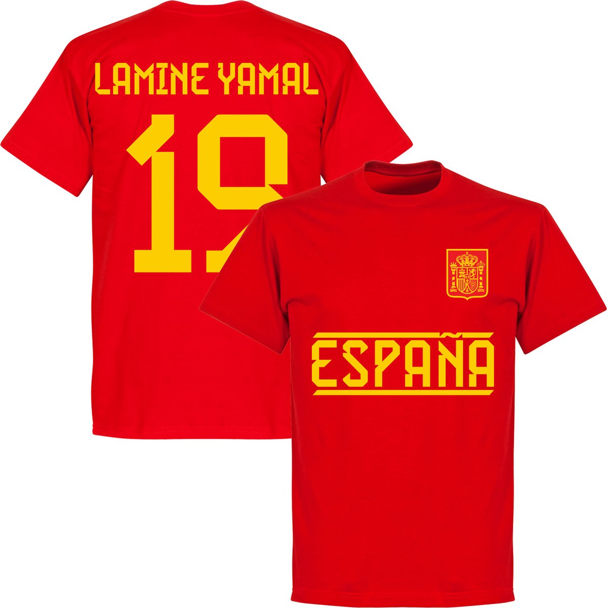 1199x1200-145 Spanje Lamine Yamal 19 Team T-Shirt - Rood - S - Afbeelding 1