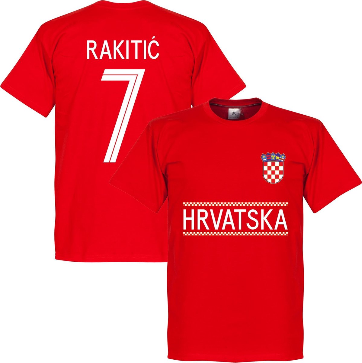 1199x1200-167 Kroatië Rakitic 7 Team T-Shirt - Rood - L - Afbeelding 1