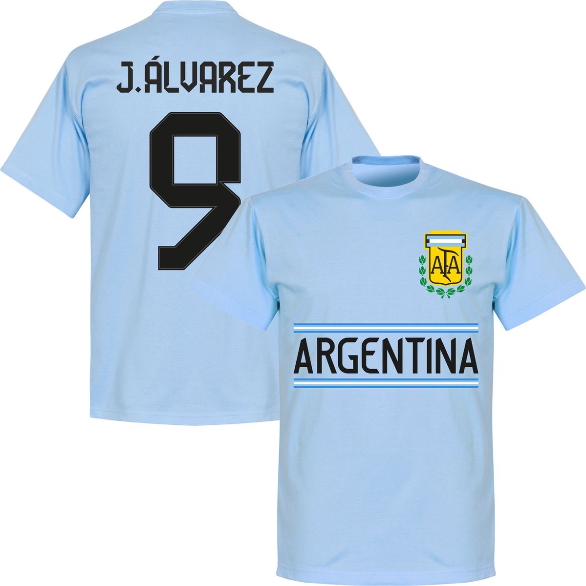 1199x1200-178 Argentinië J. Alvarez 9 Team T-Shirt - Lichtblauw - S - Afbeelding 1
